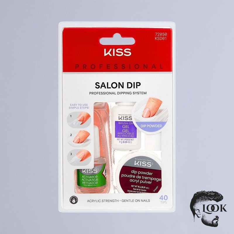 KISS Salon Dip Powder Nail Kit All-in-One Professional Dipping System Fake Nails Gel Nail Kit - 40ct