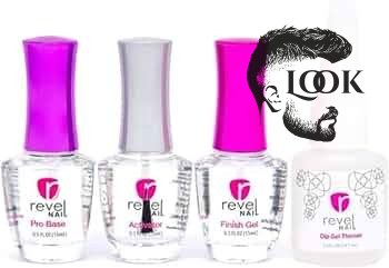 Revel Nail Dip Powder Liquid Set with Base Coat, Activator, Finish Gel & Gel Thinner