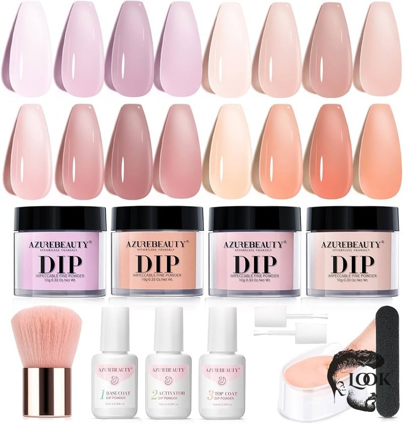 Azurebeauty 4 Colors Dip Powder Nail Starter Kit