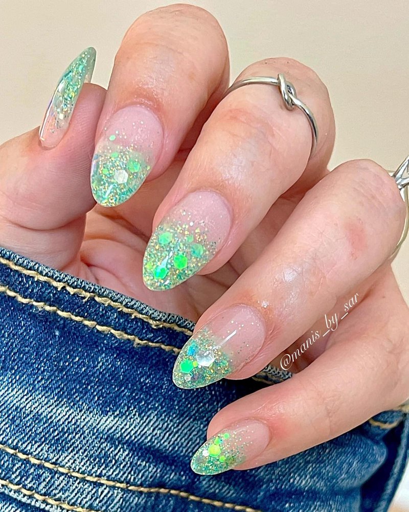 ATLANTIS Green Glitter Dip Powder