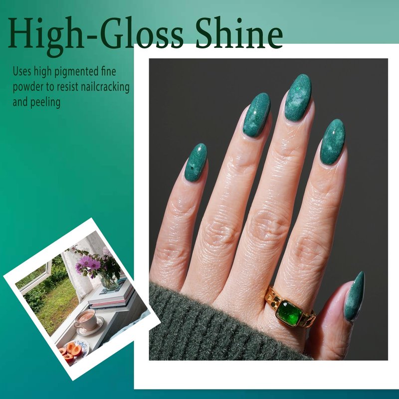 AZUREBEAUTY Glitter Green Dip Powder Nail Kit St. Patrick Shades