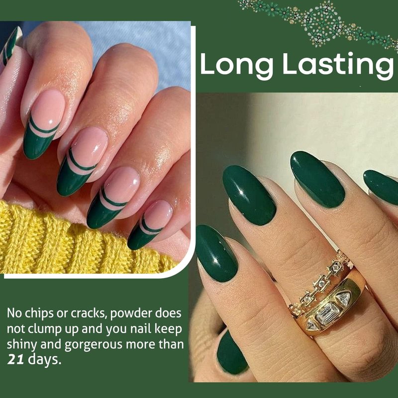 Emerald green nail dip powder from AZUREBEAUTY