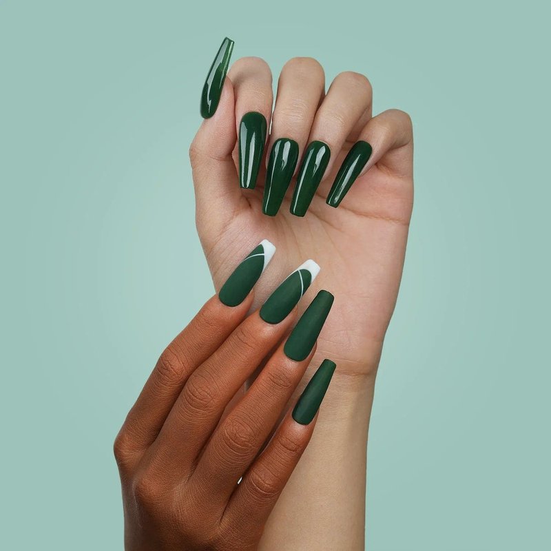 Modelones Dip Powder Nails Graphite Green