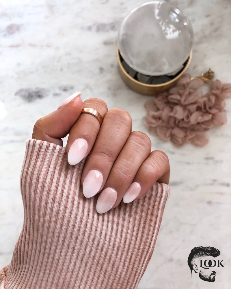 French ombre dip nails for a simple neutral look