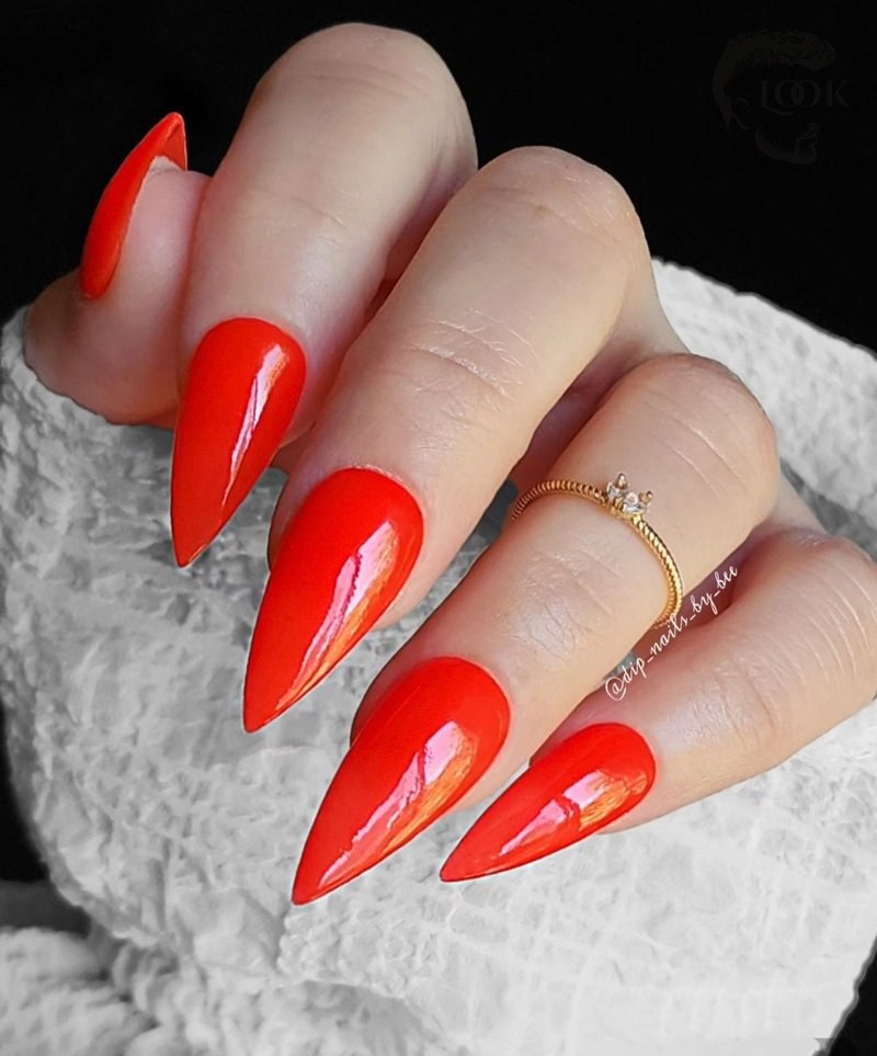 KNOCKOUT- neon dip powder, red orange dip powder, red orange nail dip, dip powder, nail dip, dip nail powder, powder dip nails