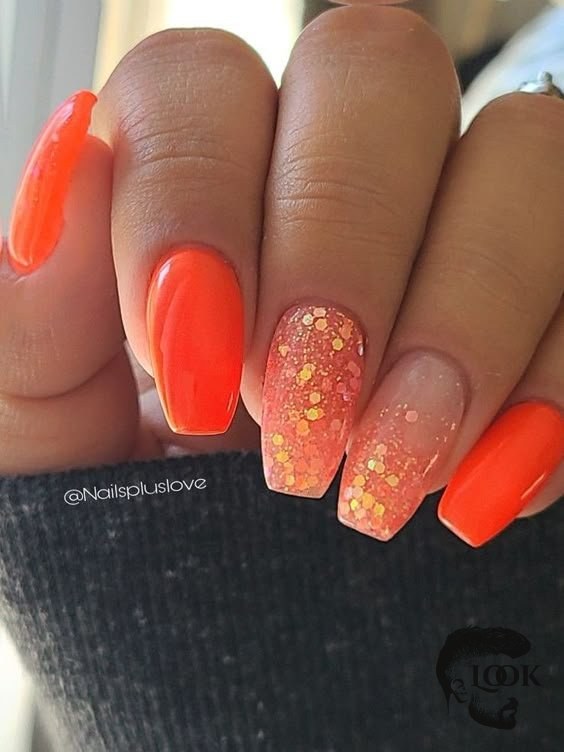 Orange dip powder | Summer nail inspo dip, Gel dip nails powder, Orange nails