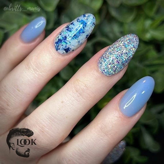 Always Salty- dip powder, dip powder for nails, acrylic, spring, winter, blue, glitter, matte