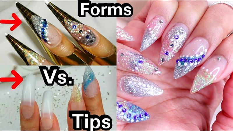 NAIL TIPS vs. NAIL FORMS comparison for acrylic nails