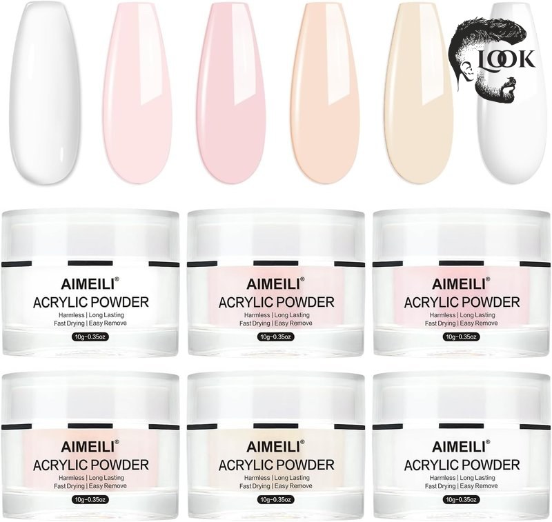 AIMEILI 6 Colors Clear Nude Pink White Acrylic Powder for Acrylic Nail
